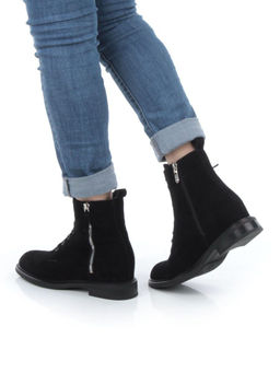 04-M3-1493 BLACK Ботинки зимние женские (натуральная замша, натуральный мех) - Фабричный китай фото 3