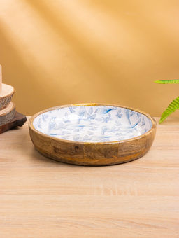 Блюдо «Синие птицы», 25.5×25.5×6 см, дерево манго