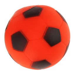 Игрушка для собаки "Мяч футбол" д6см, с пищалкой, ПВХ, цвета микс (белый, оанжевый, салатовый, синий), "Pet supplies" (Китай)