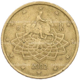 Монета 50 евроцентов 2002 года Италия
