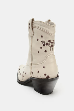 BOT?N PIEL COWBOY FLORES / blanco - Zara фото 6