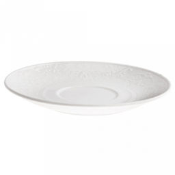 "Русь" Блюдце фарфоровое д160мм h23мм, белый, рельефный декор (подходит для чашки код 104845) (Китай)