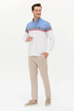 Мужская белая рубашка с длинным рукавом - U.s. polo assn фото 4