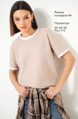 Женская базовая футболка из хлопка с кантом 3 шт. Happyfox  фото 21