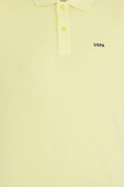 U. S. Polo Assn Мужская светло-желтая базовая футболка с воротником-поло - U.s. polo assn фото 6