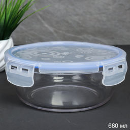 Контейнер круглый 860 мл, стекло / T203 /уп 24/