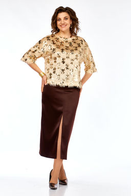 Костюм Olga Style Л433 золото-коричневый - Romanovich style фото 3