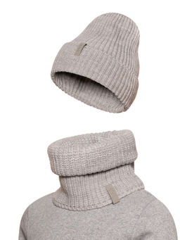 Комплект вязаный светло-серый меланж Ш-118 (56-58)