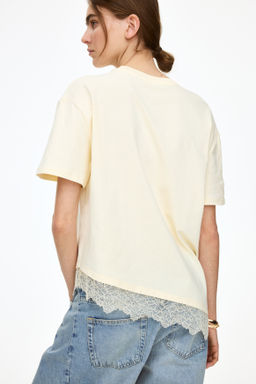 Camiseta con bajo asim?trico de encaje - H&m фото 8