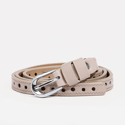 Ремень женский, ширина 1.5 см, винт, пряжка металл, цвет бежевый