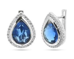 Серьги из серебра танзанит выращ., Рэйманд