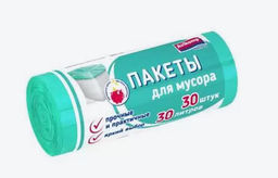 PRAKTISCH Стандарт пакеты д/мусора 30л*30шт в Рулоне (зеленые) 6мкм