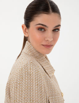 Bej Crop Top Ceket