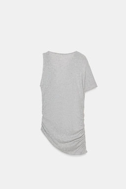 TOP ASIM?TRICO DRAPEADO / Gris vigor? - Zara фото 5