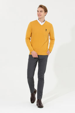 Мужской шафрановый трикотажный свитер Basic - U.s. polo assn фото 16