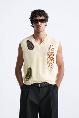 CROCHET JACQUARD VEST - Zara фото 2