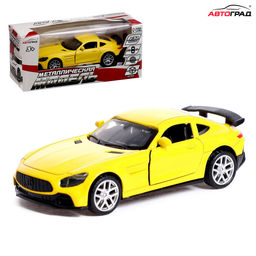 Машинка металлическая ГиперКар, 1:32, инерция, открываются двери, цвет жёлтый