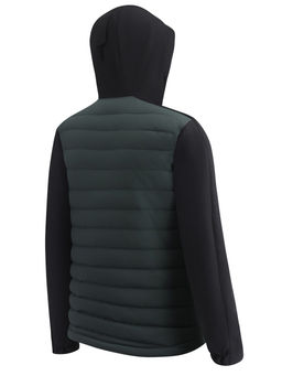 Куртка мужская гибридная стёганая с капюшоном с графеновой подкладкой цвета хаки 9627_1Kh