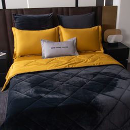 Комплект постельного белья на резинке Сатин Velvet Premium с Одеялом VPR006 180*200*25;160*200*25;140*200*25 Евро 4 Наволочки