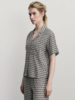 Рубашка из вискозы с принтом / Zarina  фото 4