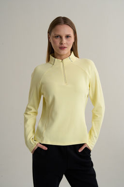 Лонгслив half-zip утепленный Желтый ANTA RUNNING LS Tee