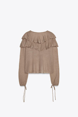RUFFLED KNIT SWEATER - Zara фото 3