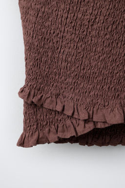 TOP CON LINO NIDO DE ABEJA / Marr?n - Zara фото 6