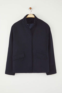 Lacivert Oversize Kal?p Kase Bomber Ince Ceket Mont TWOAW26MO00128 - Trendyolmilla фото 5