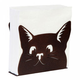 Салфетница металлическая Котофей 12х13,1х9,5см, шоколадный (Россия)