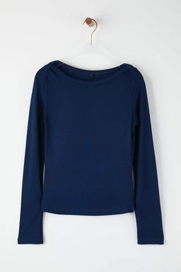 Gri Melanj Kay?k Yaka Vucuda Oturan Esnek Orme Bluz TWOAW26BZ00072 - Trendyolmilla фото 13