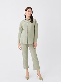 D?z Uzun Kollu Gofre Hamile G?mlek