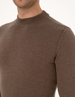 Vizon Melanj Slim Fit _eyrek Yaka Basic Triko Kazak - Pierre cardin фото 7