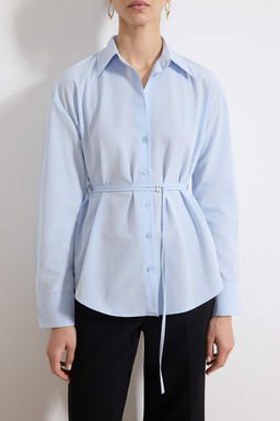 Ac?k Mavi Kusak Detayl? Gomlek TWOSS26GO00076 - Trendyolmilla фото 3