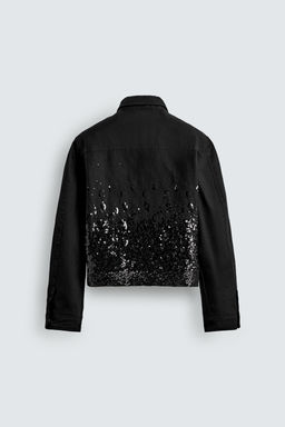 CROPPED FIT SEQUIN JACKET - Zara фото 9