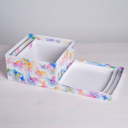 Набор подарочных коробок 3 в 1 Акварельные бабочки, 18 х 18 х 10 - 22 х 22 х 12 см - Дарите счастье фото 6