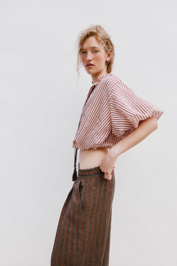 CUERPO GLOBO RAYAS LAZADA / Crudo / Granate - Zara фото 3