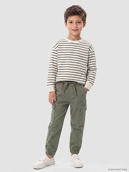Erkek ?ocuk Gabardin Kargo Pantolon