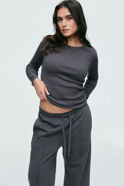 Camiseta de algodon acanalado