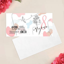 Цена за 20 шт. Открытка-мини 8 Марта, 7?7 см