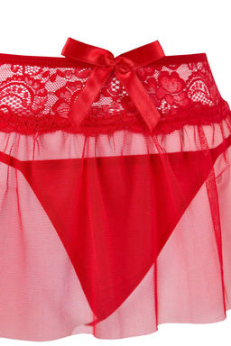 K?rm?z? 4lu Y?lbas? Temal? Dantel Kurdele/Fiyonk/Baglamal? Corapl? Ic Camas?r? Tak?m? THMAW26CC00034