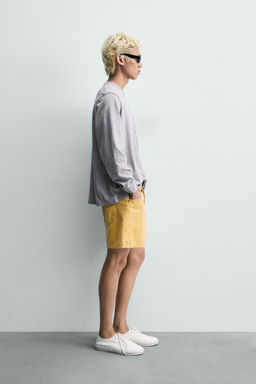 BERMUDA DENIM RELAXED FIT COLOR / Amarillo - Zara фото 4