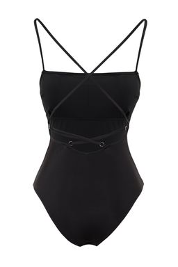 Siyah Kare Yaka Bask?l? Normal Paca Mayo TBESS23MA00259