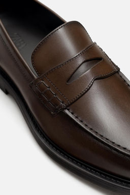 LEATHER PENNY LOAFERS - Zara фото 6