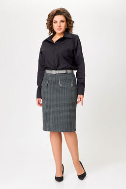 Блуза Swallow 803.2 черный+серебряный узор фото 170