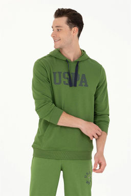 U. S. Polo Assn Мужская зеленая базовая толстовка с капюшоном - U.s. polo assn фото 3
