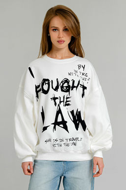 Арт. 15134 Свитшот женский оверсайз 46-52 (4 шт) Цвет:молочный