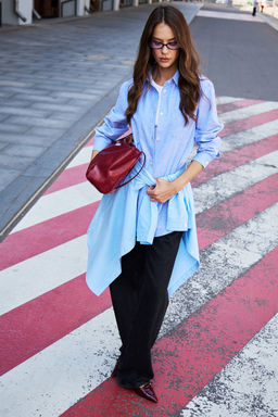 Рубашка оверсайз в полоску хлопковая