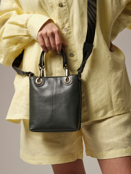 Сумка кожаная кросс-боди Deboro 30347 зеленый дракон