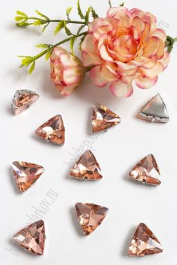 Стразы пришивные 18 мм "Треугольник" (10 шт) SF-3765, розовый персик №19