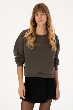 Kad_n Koyu Kahverengi Sweatshirt